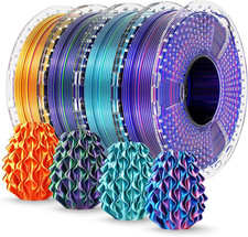 SUNLU Silk PLA+ Filament 1.75Mm Multicolor 250Gx4, Silky Glossy PLA plus 3D Prin picture