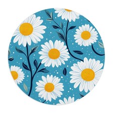 Daisy Pattern Mouse Pad | Blue Floral Desk Mat picture