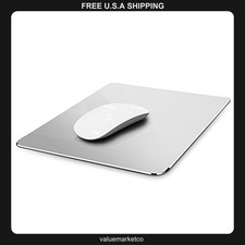 Vaydeer Aluminum Mouse Pad, 9.1 x 7.1 Inch Slim Metal Mat, Silver picture