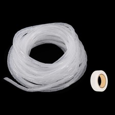Spiral Cable Wrap 18ft/5.5M 12mm Cable Sleeve Cord Organizer Flexible PE White picture