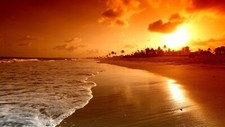 Landscape sunset sunlight sun beach nature sea Custom Gaming Mat Desk picture
