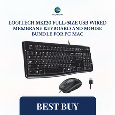 Logitech MK120 Full-size USB Wired Membrane Keyboard and Mouse Bundle For PC Mac picture
