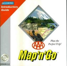 DeLorme AAA Map'n'Go 3.0 PC CD trip travel route planning highway mapping tools picture