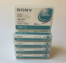 (5) SONY  SDX3-100C AIT-3 Data Tape Cartridge 100GB/260GB - Lot Of 5 picture
