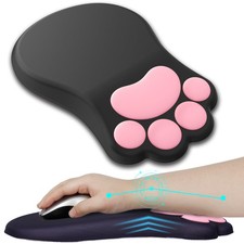 L-SPOUTTO Ergonomic Mouse Pad with Wrist Rest,Cute 12L x 7.9W inches, Black picture