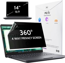 4 Way Laptop Privacy Screen for 14 Inch Monitors, Anti-Glare 360° Blue Light Fil picture