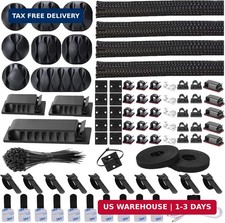 N NOROCME 192 PCS Cable Management Kit 4 Wire Organizer Sleeve picture