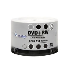 100 Pack Smartbuy Blank DVD+RW 4X 4.7GB 120Min Branded Logo Rewritable DVD Me... picture