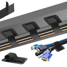 Cable Management Under Desk, Enhanced up to 15 Cord Organizer 20 Pair, Black picture