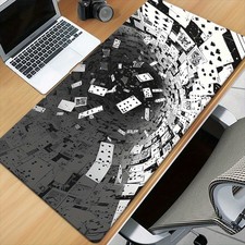 Gaming Mouse Mat | Black and White Playing Card Design | Non-Slip Rubber Base picture