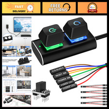 External PC Power Button Switch Splitter, Reset ON/OFF, HDD LED, Aluminum Design picture