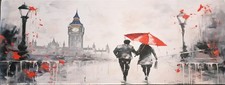 XL Large London/Big Ben Desktop Mouse Pad – Red & Black Umbrella Design picture
