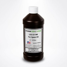 LED UV Curable WHITE Ink  500ml for Epson L800 i3200 DX5 XP600 heads MADE IN USA picture