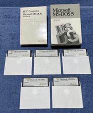 Microsoft MS-DOS 5 Vintage PC Operating System 1991 - Box, Manual, Disks picture
