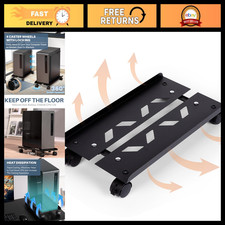Adjustable Mobile CPU Tower Stand, Metal Computer Cart, Rolling CPU Holder picture