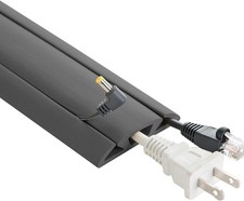 3-Channel Cord Protector and Concealer for Floor 5FT Dark Gray Cable Cover NEW picture