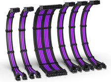 EZDIY-FAB 16AWG PSU Extension Kit, 300MM, 24-Pin/2Xeps/3Xpcie, Black Purple picture