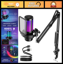 Gaming Mic USB Computer Microphone for PC Boom Arm Stand, Black picture