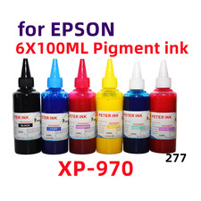 6X100ML Premium Pigment refill Ink for XP-970 277 T277 Cartridge CISS CIS picture