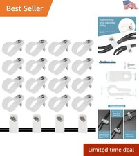 50 Pcs Easy Install 5/8 Inch White Nylon Cable Clips with Screws Included picture