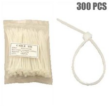 300 Pcs 4 Inch Nylon Plastic Cable Zip Ties Cord Strap Wire Management Clear picture