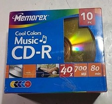 Memorex Music CD-R Cool Colors 10pk  40X 700MB 80 Min Recordable NEW SEALED picture