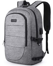 Travel Laptop Backpack  17.3 Inch Anti Theft Business Backpack  USB / Lock Grey picture