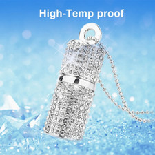 Silver 64GB Diamond Crystal USB 2.0 Flash Drive Metal Necklace Gift Christmas picture