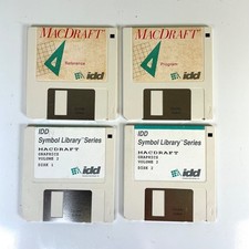 Vintage MacDraft Apple Software Floppy Disks Innovative Data Design IDD Set of 4 picture