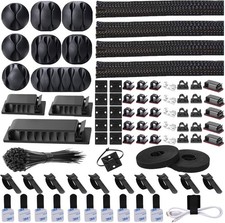 N NOROCME 192 PCS Cable Management Kit 4 Wire Organizer Sleeve,11 Cable Holder,3 picture