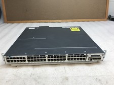 Cisco Catalyst WS-C3750X-48P-S Poe+ Gigabit Network Switch + Power Supply & Ear picture