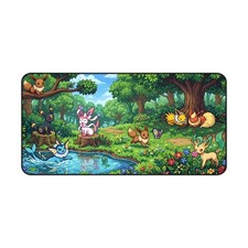 Eeveelution Enchanted Forest Desk Mat | Eevee Umbreon Vaporeon Mouse Pad picture