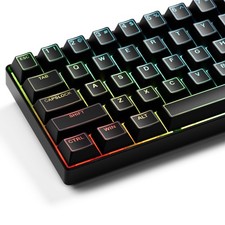 Black Shine Through Keycaps, Doubleshot Keycap Set Cherry Profile, 142 Keys picture