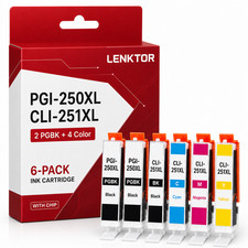PGI-250XL CLI-251XL 6PK 2PGBK/BK/C/M/Y Ink for PIXMA MG5220 MG5420 MG5520 MG5620 picture