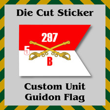 Custom Guidon Flag Sticker, Cavalry Unit, Die-Cut Vinyl Printed Decal, US Army picture