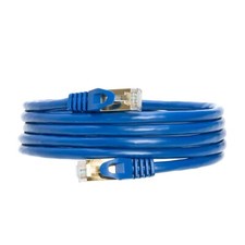 CAT7 S/FTP Patch Cord Cable RJ45 Gold Plated 6FT-75FT Multi Pack LOT Blue picture