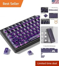 Vivid Purple MDA Profile Keycap Set - Translucent Design for RGB Lighting Effect picture