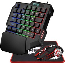 Half Hand Gaming Keyboard and Mouse Combo Laelr Keys PUBG Wired Mechanical RG picture