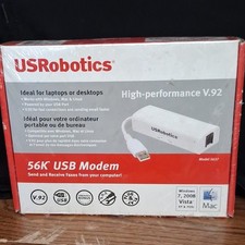 USRobotics 56K V.92 USB Modem White Model 5637 for Laptop & Desktop picture