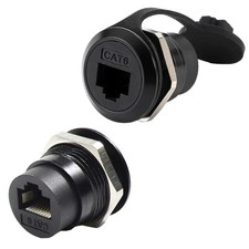 2Pack RJ45 Panel Mount Coupler, Ethernet LAN Pass through Connector, CAT6 Female picture