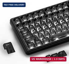 XVX Black Clear Keycaps, Transparent Keycaps 60 75 100 Percent, Ceramic K picture