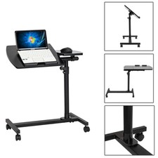 Rolling Over-Bed Laptop Desk Height Angle Adjustable Table Stand Hospital Tray picture