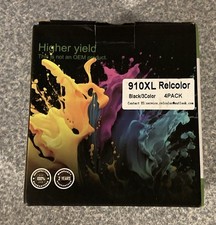 RELCOLOR 910XL Higher Yield Printer Ink Cartridges Black Cyan Magenta Yellow  picture