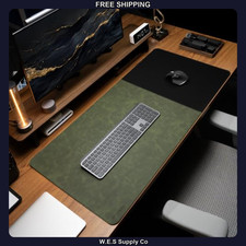 HAUTOCO Cork Desk Mat 31.5 x 15.7 PU Leather Cloth Mouse Pad picture