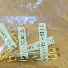 Vintage NOS Amber 300MCD Rectangular Through Hole LEDs Lot of 5 picture