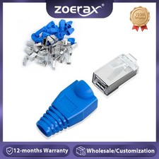 ZoeRax 50PCS RJ45 Cat6 CAT5E Pass Through Connector and Strain Relief Boots picture