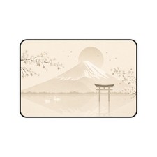 Mount Fuji Torii Scene Desk Mat | Japanese Cherry Blossom Mousepad picture