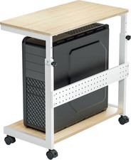 PC Stand Computer Cart, Height Adjustable Tower Stand 2-Tier Suit for ATX Case P picture