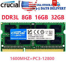 Crucial DDR3L 8GB 16GB 32GB 1600MHZ PC3L-12800 Laptop SODIMM 204-Pin Memory RAM  picture