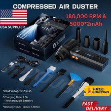 ELECTRIC AIR DUSTER 4-GEAR 180000RPM, COMPRESSED AIR BLOWER LED RECHARGEABLE KIT picture